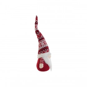 Decorazione Natalizia DKD Home Decor Bianco Rosso Gnomo 16 x 11 x 42 cm (2 Unità)