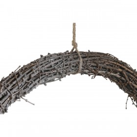 Ghirlanda di Natale DKD Home Decor Naturale vimini Ananas Nevoso 46 x 7 x 46 cm (2 Unità)