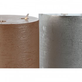 Candela LED DKD Home Decor Dorato Argentato 15 x 15 x 20 cm (AA) (2 Unità)