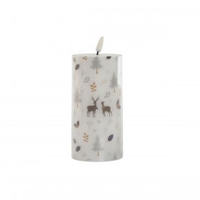 Candela LED DKD Home Decor Bianco Multicolore 7.5 x 7.5 x 15 cm 7,5 x 7,5 x 15 cm (AA)