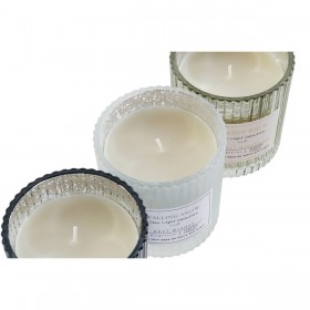 Candela DKD Home Decor Bianco Dorato Argentato 8,8 x 8,8 x 9 cm (3 Unità)