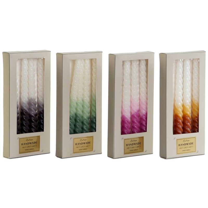 Candele DKD Home Decor Bicolore 2 x 2 x 25 cm 2 x 2 x 20 cm (4 Pezzi) (4 Unità)