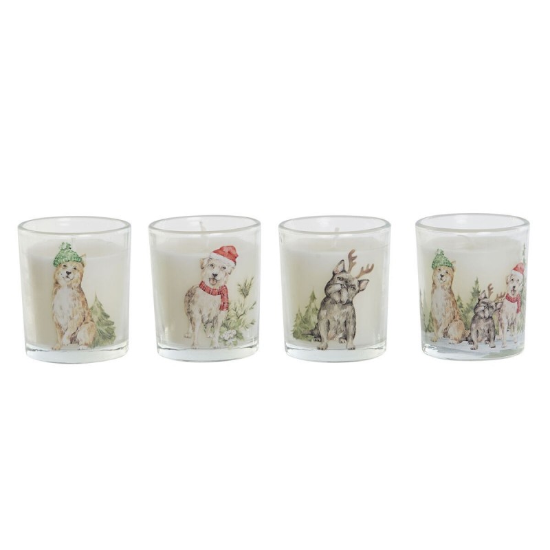 Candela DKD Home Decor Bianco 5 x 5 x 6 cm (4 Unità)
