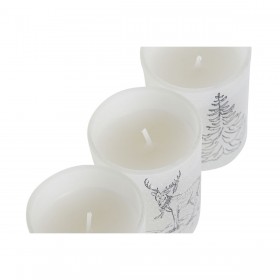 Candela DKD Home Decor Bianco Natale 5 x 5 x 6 cm (3 Unità)