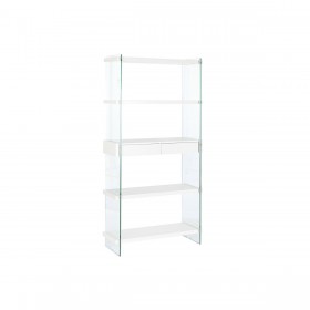 Scaffale DKD Home Decor Bianco Trasparente Cristallo Legno MDF 90 x 35 x 180 cm (1)