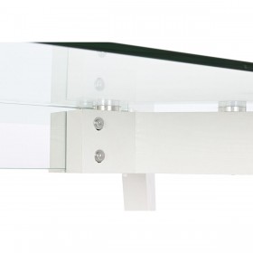 Tavolo da Pranzo DKD Home Decor Bianco Trasparente Cristallo Legno MDF 160 x 90 x 75 cm