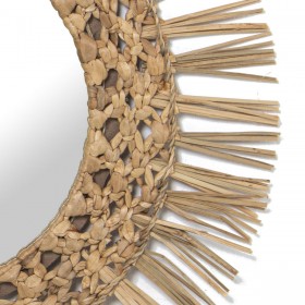 Specchio da parete Alexandra House Living Fibra naturale 2 x 43 x 44 cm Rotondo