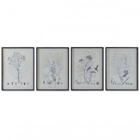 Quadro DKD Home Decor Moderno Piante botaniche 45 x 2,5 x 60 cm (4 Unità)