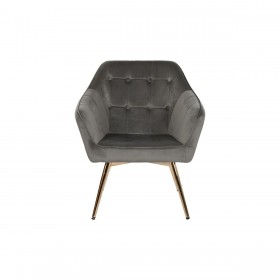 Poltrona DKD Home Decor Dorato Grigio scuro Metallo 74 x 74 x 90 cm