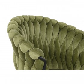 Sedia DKD Home Decor Nero Verde Poliestere Velluto Metallo 66 x 60 x 84 cm