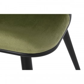 Sedia DKD Home Decor Nero Verde Poliestere Velluto Metallo 66 x 60 x 84 cm
