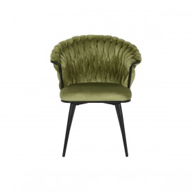 Sedia DKD Home Decor Nero Verde Poliestere Velluto Metallo 66 x 60 x 84 cm