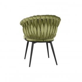 Sedia DKD Home Decor Nero Verde Poliestere Velluto Metallo 66 x 60 x 84 cm