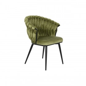 Sedia DKD Home Decor Nero Verde Poliestere Velluto Metallo 66 x 60 x 84 cm