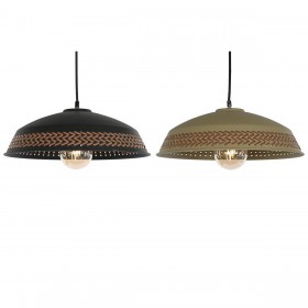 Lampadario DKD Home Decor Marrone Nero Crema Metallo 50 W 42 x 42 x 24 cm (2 Unità)