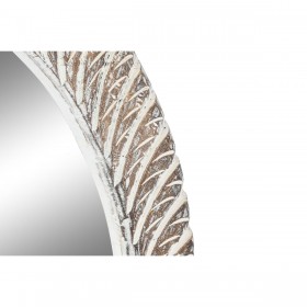Specchio da parete Home ESPRIT Bianco Marrone Decapaggio Intaglio 75 x 4 x 90 cm