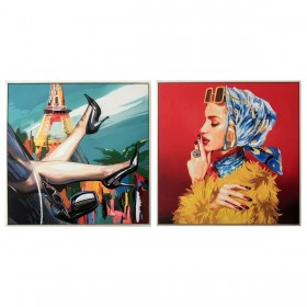 Quadro Home ESPRIT Moderno 100 x 3,5 x 100 cm (2 Unità)