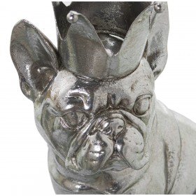 Statua Decorativa Alexandra House Living Argentato Plastica Cane Corona 14 x 18 x 25 cm