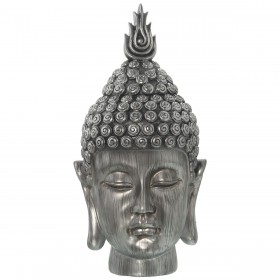Busto Alexandra House Living Argentato Plastica Buddha 19 x 19 x 35 cm