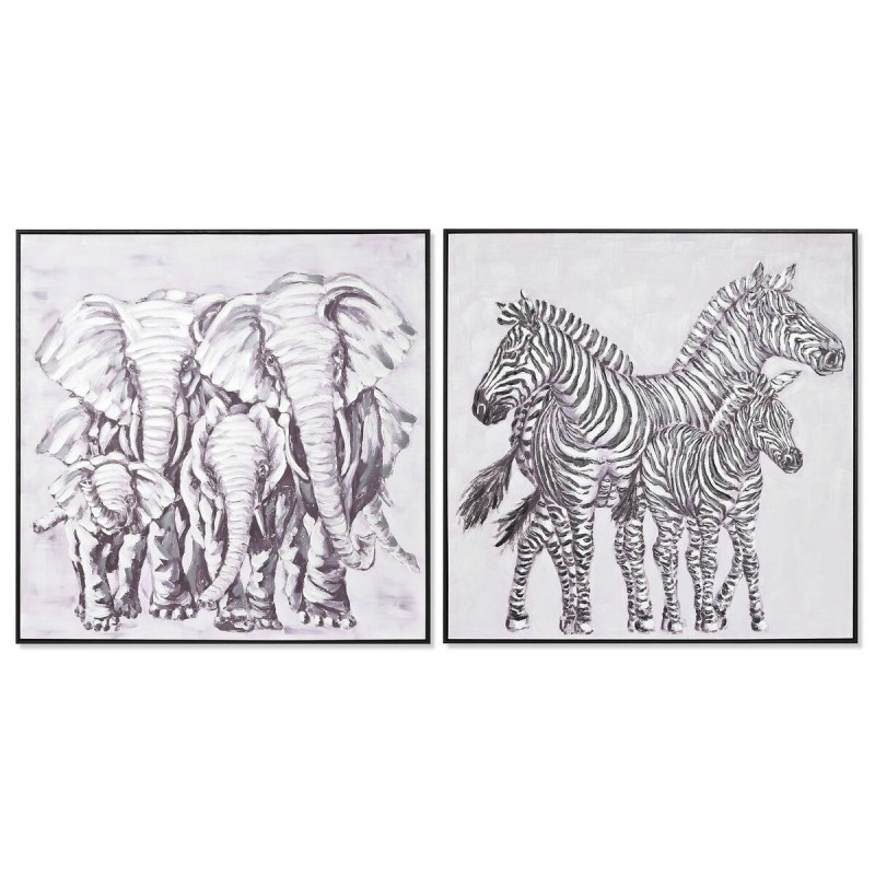 Quadro Home ESPRIT Coloniale 100 x 3,5 x 100 cm (2 Unità)