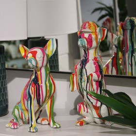 Statua Decorativa Alexandra House Living Multicolore Plastica Cane Pittura 14 x 19 x 28 cm