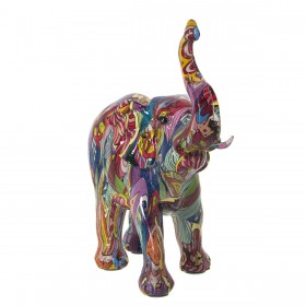Statua Decorativa Alexandra House Living Multicolore Plastica Elefante 10 x 23 x 22 cm