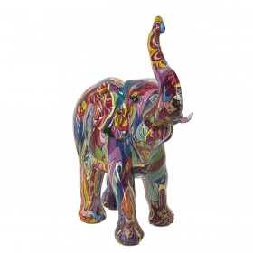 Statua Decorativa Alexandra House Living Multicolore Plastica Elefante 10 x 23 x 22 cm