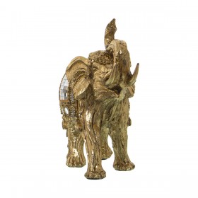 Statua Decorativa Alexandra House Living Dorato Plastica Elefante 11 x 23 x 19 cm
