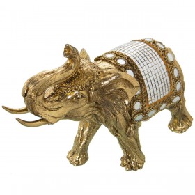 Statua Decorativa Alexandra House Living Dorato Plastica Elefante 11 x 23 x 19 cm