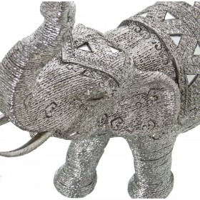 Statua Decorativa Alexandra House Living Argentato Plastica Elefante 15 x 32 x 30 cm