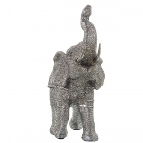 Statua Decorativa Alexandra House Living Argentato Plastica Elefante 18 x 40 x 36 cm