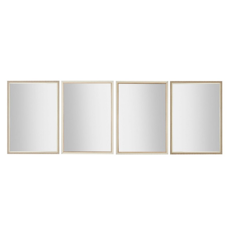 Specchio da parete Home ESPRIT Bianco Marrone Beige Grigio 66 x 2 x 92 cm 70 x 2 x 97 cm (4 Unità)
