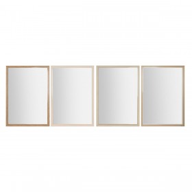 Specchio da parete Home ESPRIT Bianco Marrone Beige Grigio 66 x 2 x 92 cm (4 Unità)
