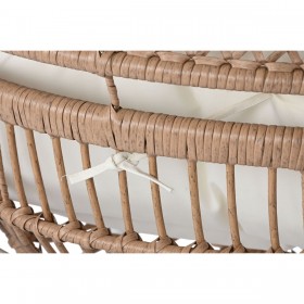 Set Tavolo con 2 Sedie Home ESPRIT Bianco Beige Grigio Naturale 55 x 55 x 47 cm