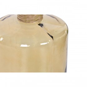 Vaso Home ESPRIT Giallo Corda Vetro Temperato 25 x 25 x 75 cm