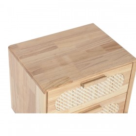 Comodino Home ESPRIT Legno Metallo Rattan 40 x 30 x 48 cm