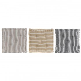 Cuscino Home ESPRIT Giallo Beige Mediterraneo 56 x 56 x 13 cm (3 Unità)