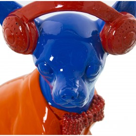 Statua Decorativa Alexandra House Living Azzurro Arancio Plastica Cane Auricolari 14 x 26 x 18 cm