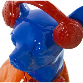 Statua Decorativa Alexandra House Living Azzurro Arancio Plastica Cane Auricolari 14 x 26 x 18 cm
