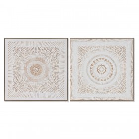 Quadro Home ESPRIT Mandala Scandinavo 100 x 4 x 100 cm (2 Unità)