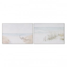 Quadro Home ESPRIT Spiaggia Mediterraneo 120 x 4 x 80 cm (2 Unità)
