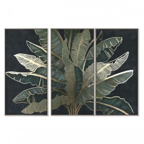 Set di 3 quadri Home ESPRIT Palme Tropicale 180 x 4 x 120 cm (3 Pezzi)