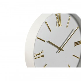 Orologio da Parete Home ESPRIT Bianco Dorato PVC 30 x 4 x 30 cm (2 Unità)