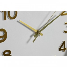 Orologio da Parete Home ESPRIT Bianco Dorato PVC 30 x 4 x 30 cm (2 Unità)