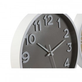 Orologio da Parete Home ESPRIT Azzurro Bianco Rosa Senape PVC 30 x 4 x 30 cm (3 Unità)