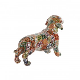 Statua Decorativa Home ESPRIT Multicolore Cane Mediterraneo 21 x 6 x 12 cm (2 Unità)