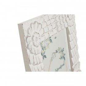 Cornice Portafoto Home ESPRIT Bianco Cristallo Legno MDF 37 x 1,5 x 37 cm