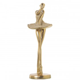 Statua Decorativa Alexandra House Living Dorato Acrilico Plastica Melammina Ballerina 10 x 10 x 30 cm