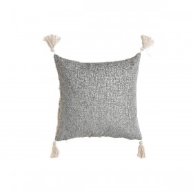 Cuscino Home ESPRIT Bianco Grigio Nappe Boho 45 x 15 x 45 cm