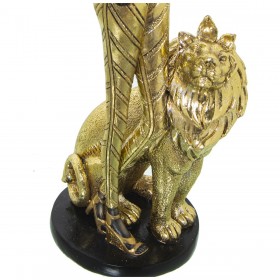 Statua Decorativa Alexandra House Living Dorato Plastica Leone Africana 13 x 17 x 38 cm